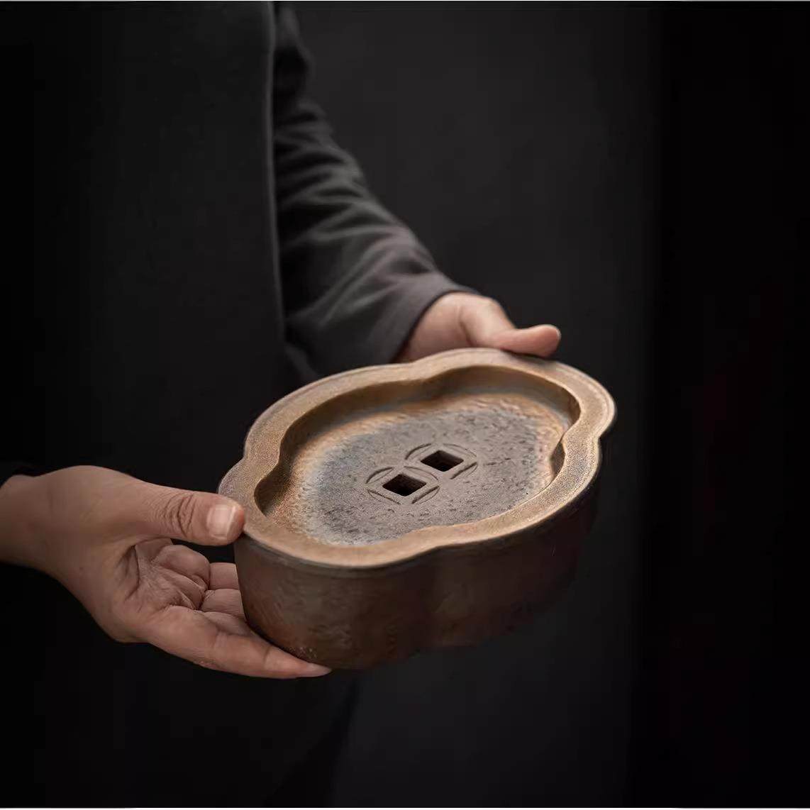 中式粗陶壶承陶瓷干泡盘茶壶托小号储水式小茶盘壶托盘创意小茶台,鲜花速递/花卉仿真/绿植园艺,割草机/草坪机,淘宝优惠券,粉丝福利购,淘宝优惠卷