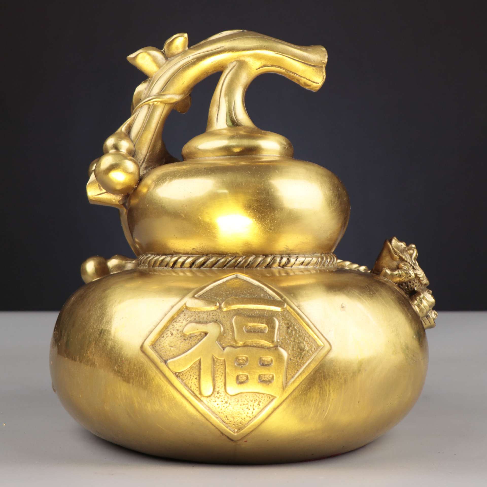 杨铜记 日进斗金葫芦金属工艺品摆件福字葫芦 铜葫芦 福到葫芦
