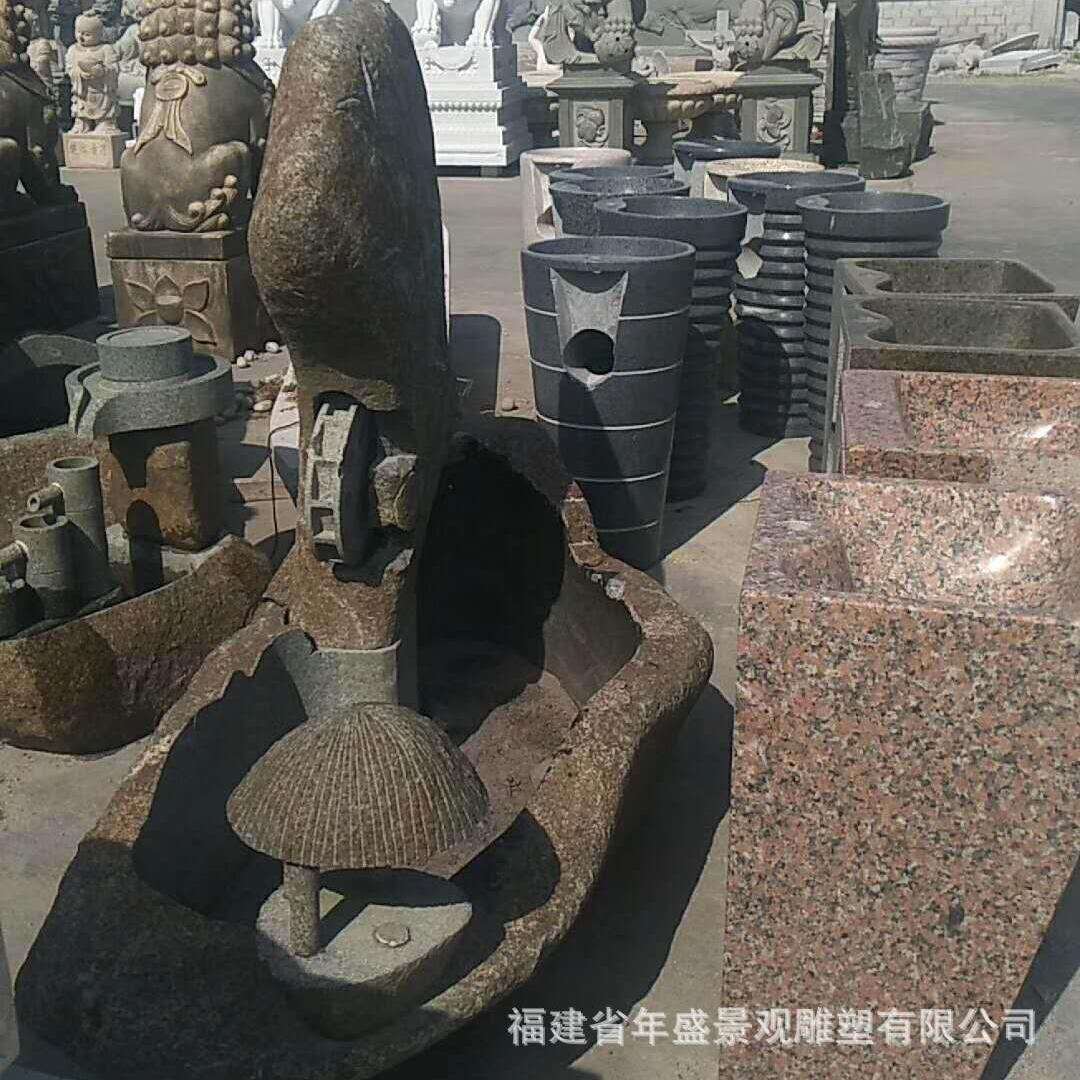 厂家现货创意景观水池怀旧磨盘流水雕刻 家居别墅室内小喷泉