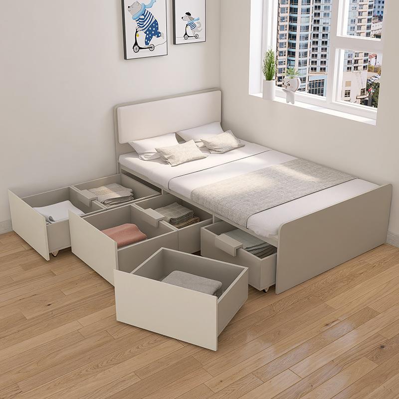 可定大抽屉床小户型高箱收纳储物实木次卧儿童房1米2榻榻米单