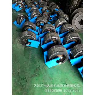 载重型平板拖车腹板式压配式实心轮直径400x200转向轮定向轮