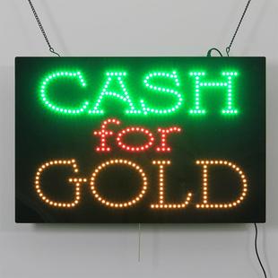LED sign CASH GOLD 60x40cm for 亚马逊热销银行LED广告牌