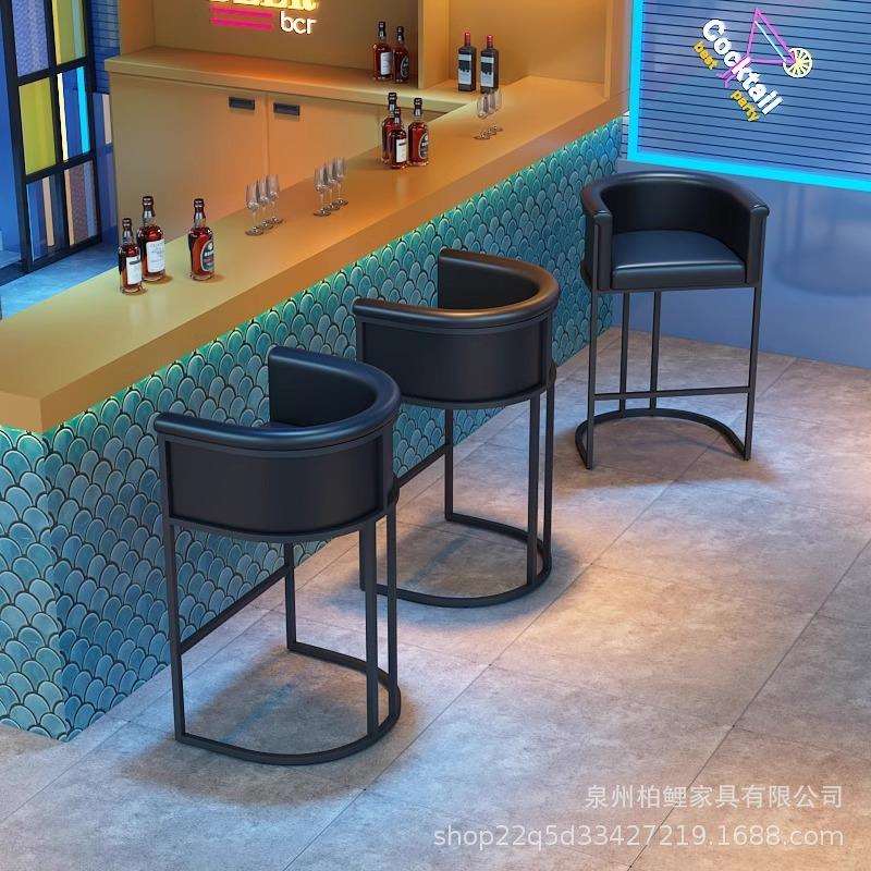 吧台椅子复古美式工业风酒吧椅小酒馆轻奢靠背高脚凳子咖啡厅桌椅