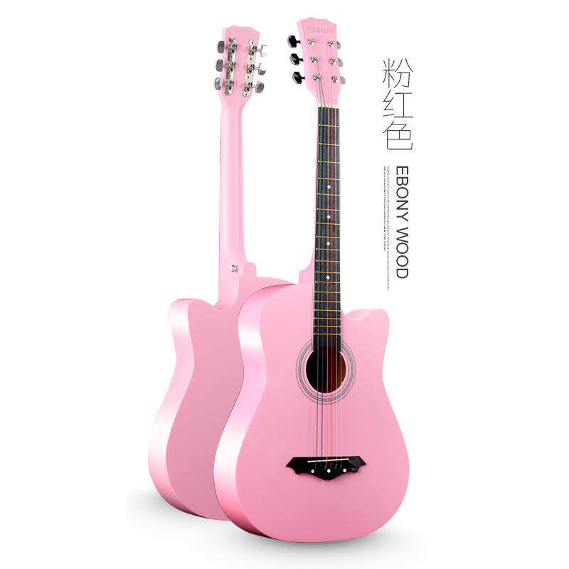 38寸粉色民谣木吉他初学者男女学生练习乐器新手入门练习琴jita