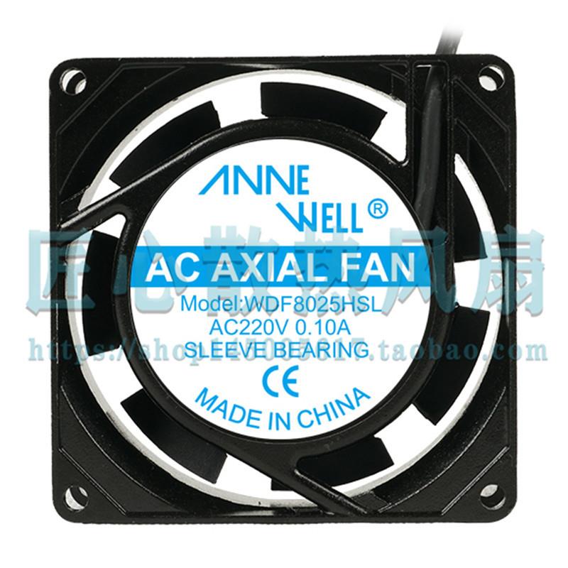 VNNE WELL WDF8025HSL AC 220V 0.10A 80x80x25mm散热风扇