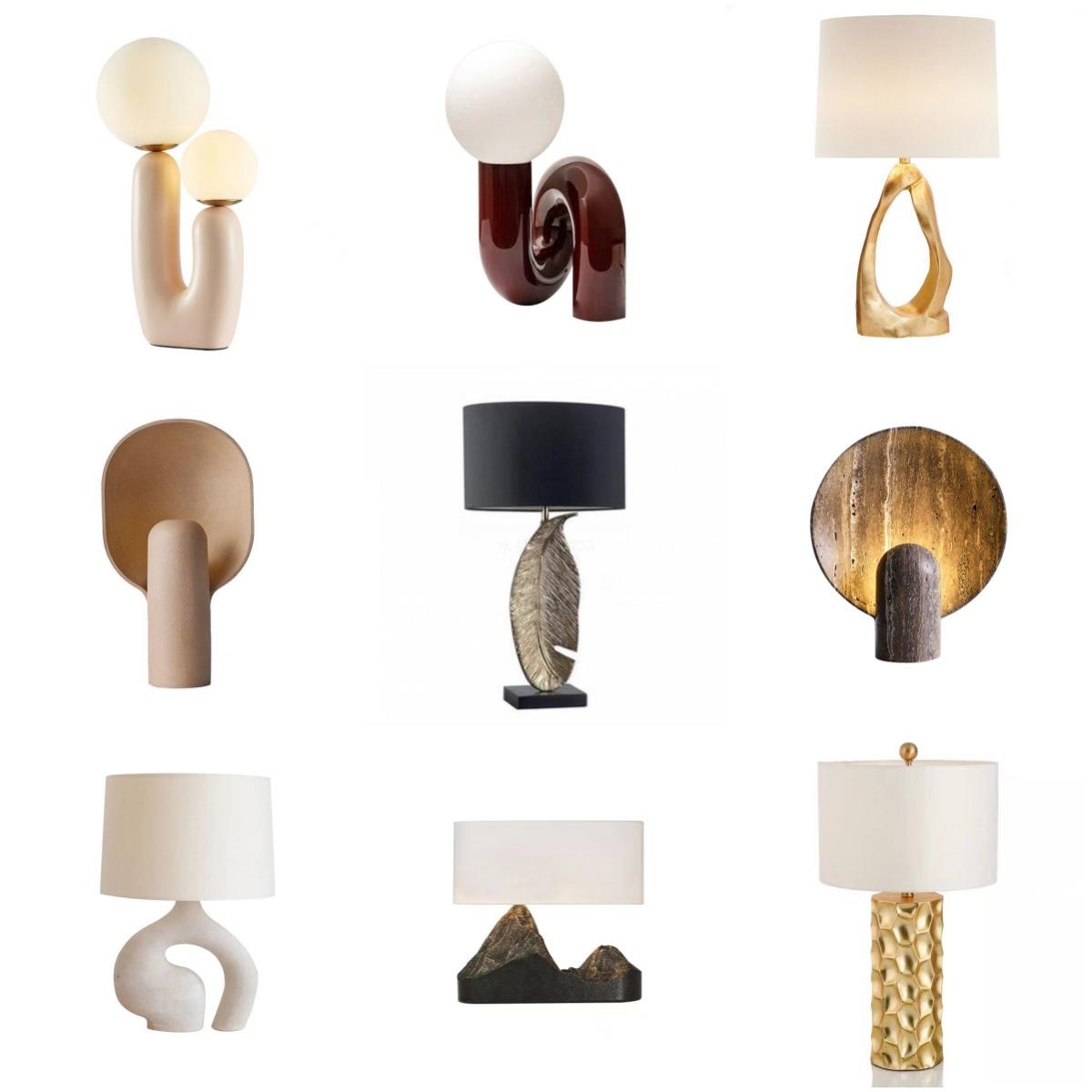 现代艺术树脂台灯客厅卧室儿童房创意设计布艺灯具书房样板间台灯