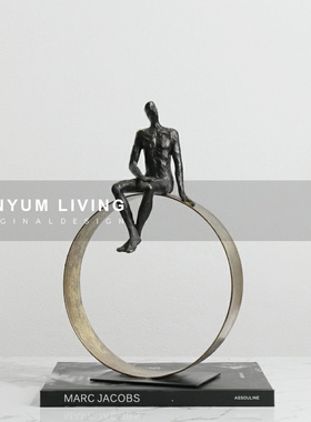 简约现代轻奢几何创意抽象人x物雕塑样板房间售楼处家居电视柜摆