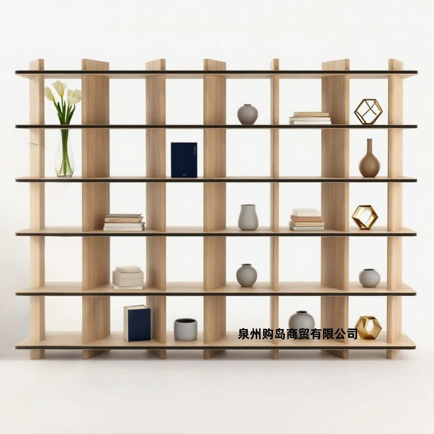 林俩木中古风烤漆书架置物架落地书柜客厅隔断柜靠墙展示架收纳架