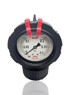 供应华记双面耐震PP隔膜压力表径向内牙1/2PT两面显示YN630.3MPA