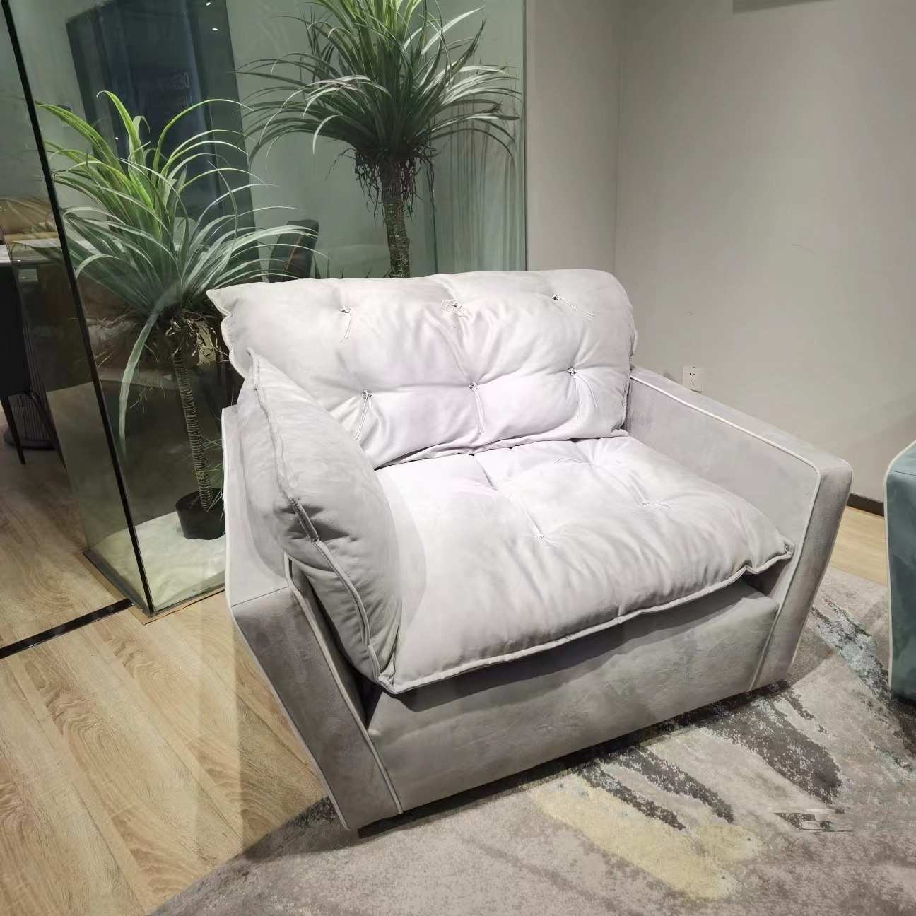 客厅卧室磨砂布艺单人旋转沙发设计师sorrento沙发索伦托羽绒沙发