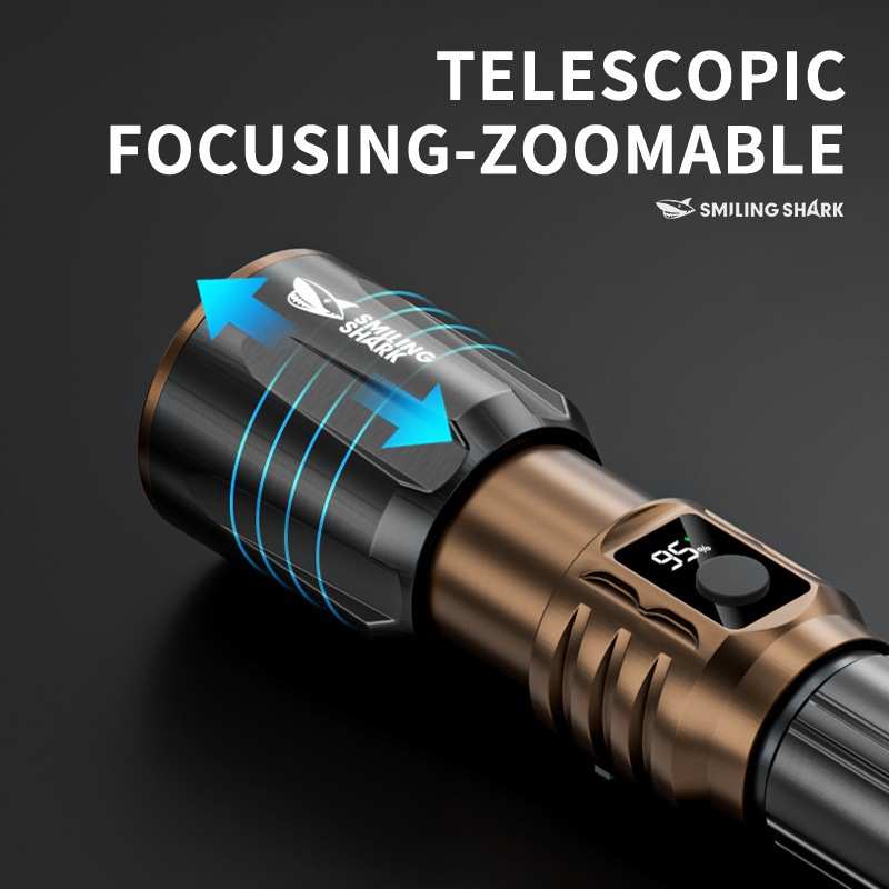 Cross-border new aluminum alloy zoom bright flashlight