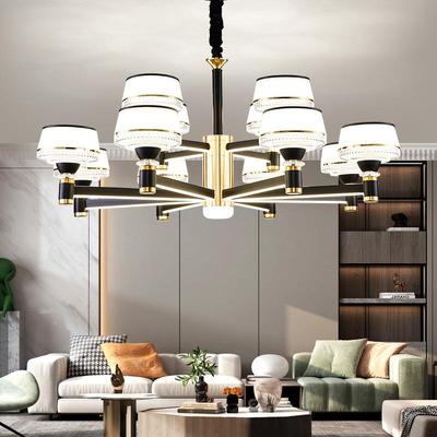 中山灯具客厅吊灯现代简约2024新款高端大气轻奢极简复式楼大厅灯