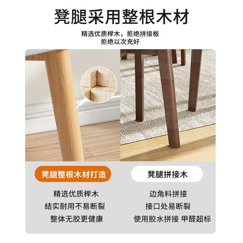 实木凳子家用小板凳现代简约餐桌椅子网红餐椅可叠放餐凳方凳重吴