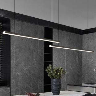 极简餐厅吊灯北欧长条餐桌岛台中岛吧台2米办公室设计师一字吊灯