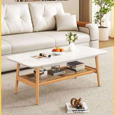 日式原木风实木茶几客厅家用2024新款小户型奶油风简约茶几组合