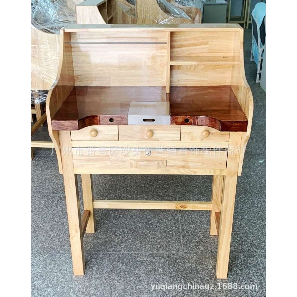 橡木拼接实木桌面工作台 首饰加工执模桌子打金台 金店维修功夫台