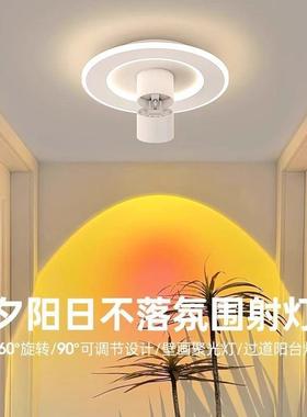 走廊过道灯日不落射灯一体2025新款圆形入户玄关灯阳台led吸顶灯