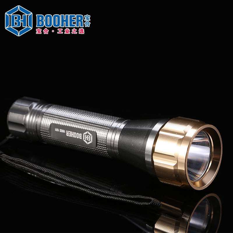 Booher宝合铝合金强光充电手电筒1节1500MAH锂电池BH1602101 三档