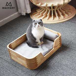 喵仙儿猫床实木猫窝宠物床可爱小型犬小狗床猫床猫窝猫猫用品