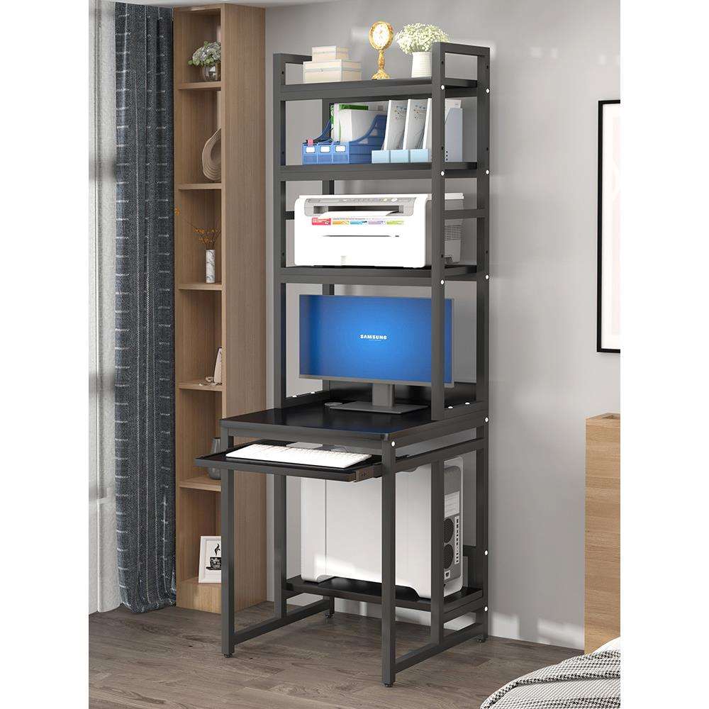 H&小型电脑桌家用台式小户型书桌带书架一体单人70cm迷你办公写字