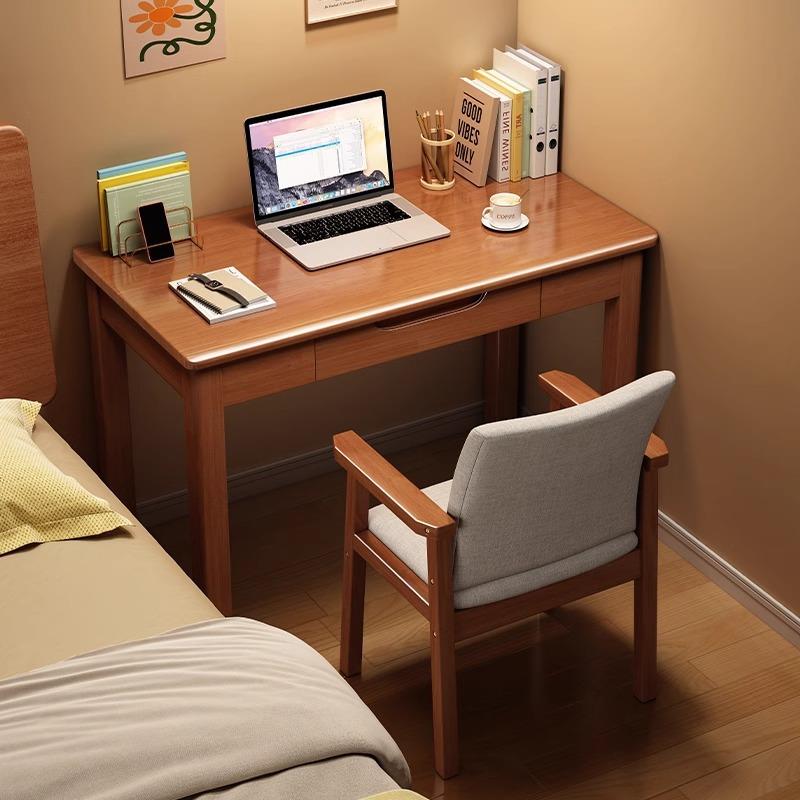 实木窄书桌40/45cm家用电脑桌办公桌书房学习写字桌小户型长条桌