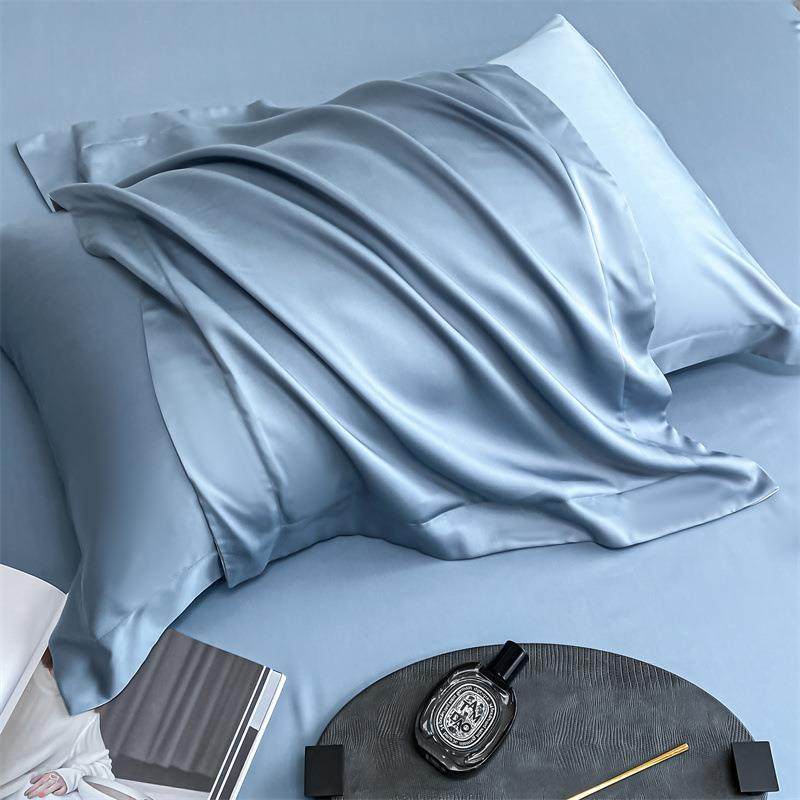 100支奥地利天丝枕套一对装成人蓝色48*74cn夏季莱赛尔枕头套