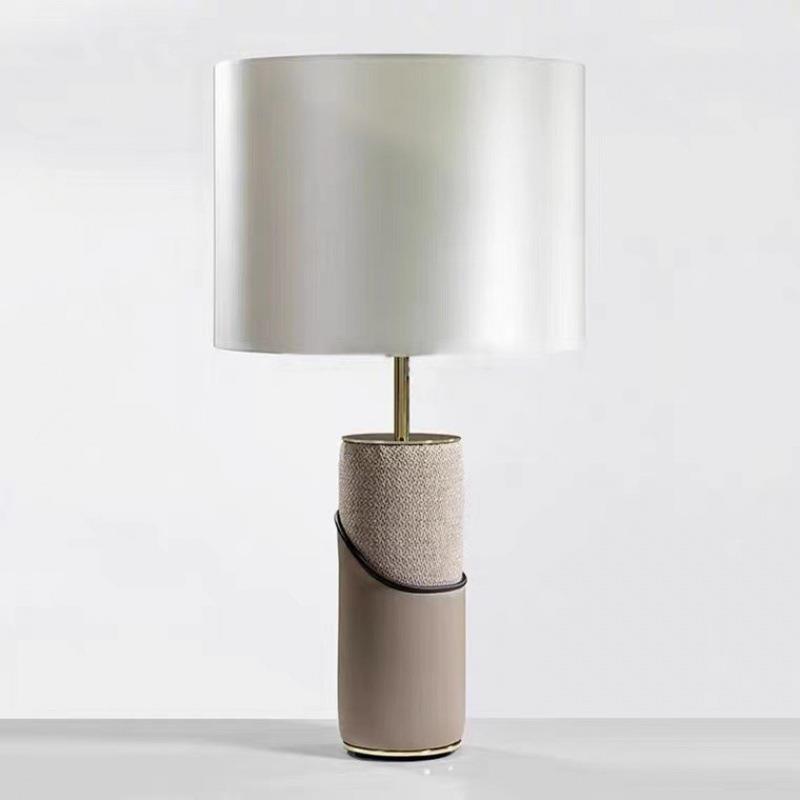 后现代简约创意皮革台灯设计师轻奢艺术客厅样板间北欧卧室床头灯
