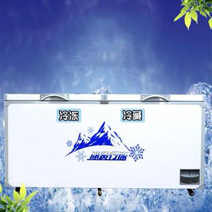商用大容量大型急冻柜冰柜卧式冰箱电冷柜冷藏冷冻保鲜两用柜