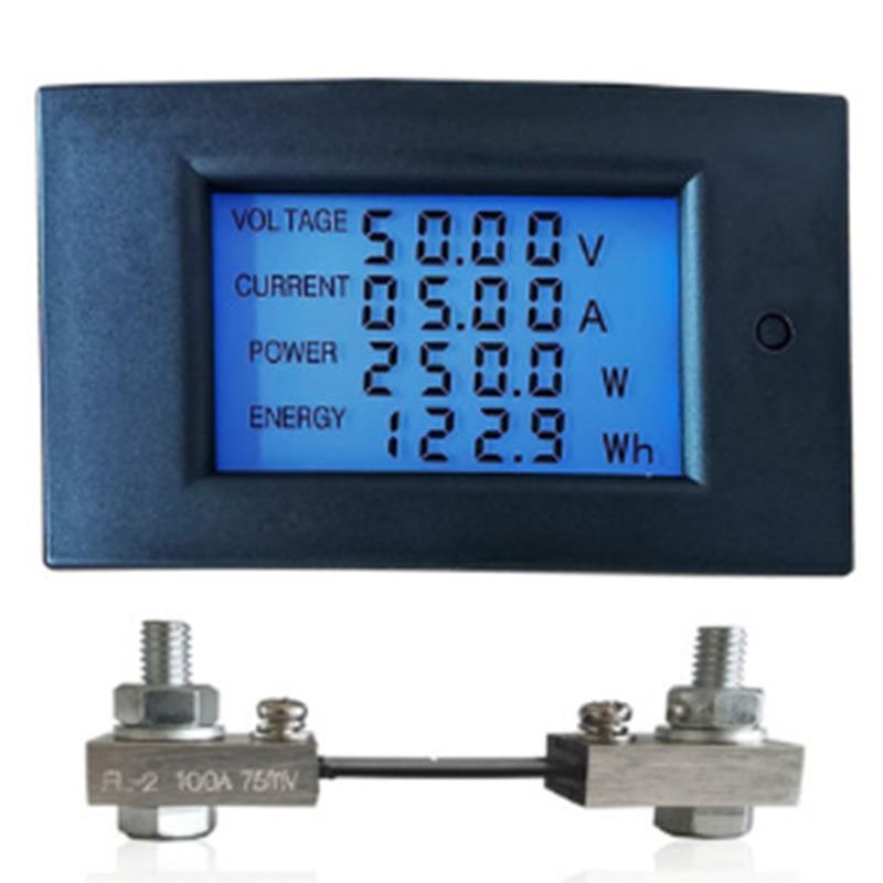 直流数显多功能电力监测仪100V100A电压电流功率计量电能表 QD