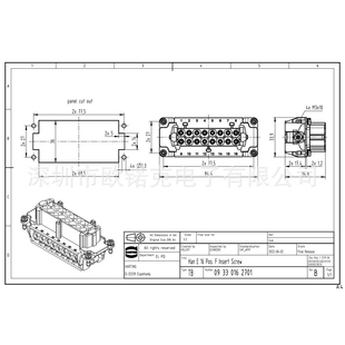 HARTING浩亭 工业用连接器Han母头插芯螺栓接线09330162701