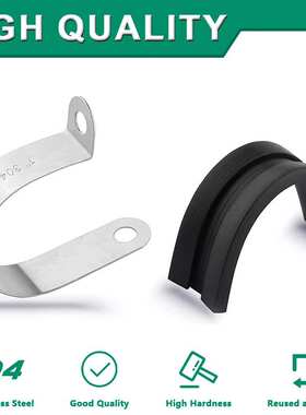 跨境  110PCS盒装 304不锈钢连胶条卡箍喉箍/缓冲绝缘电缆管夹