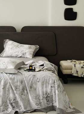 2025春夏新品60支长绒棉数码蚕丝夏被 220x240cm 笔墨生花