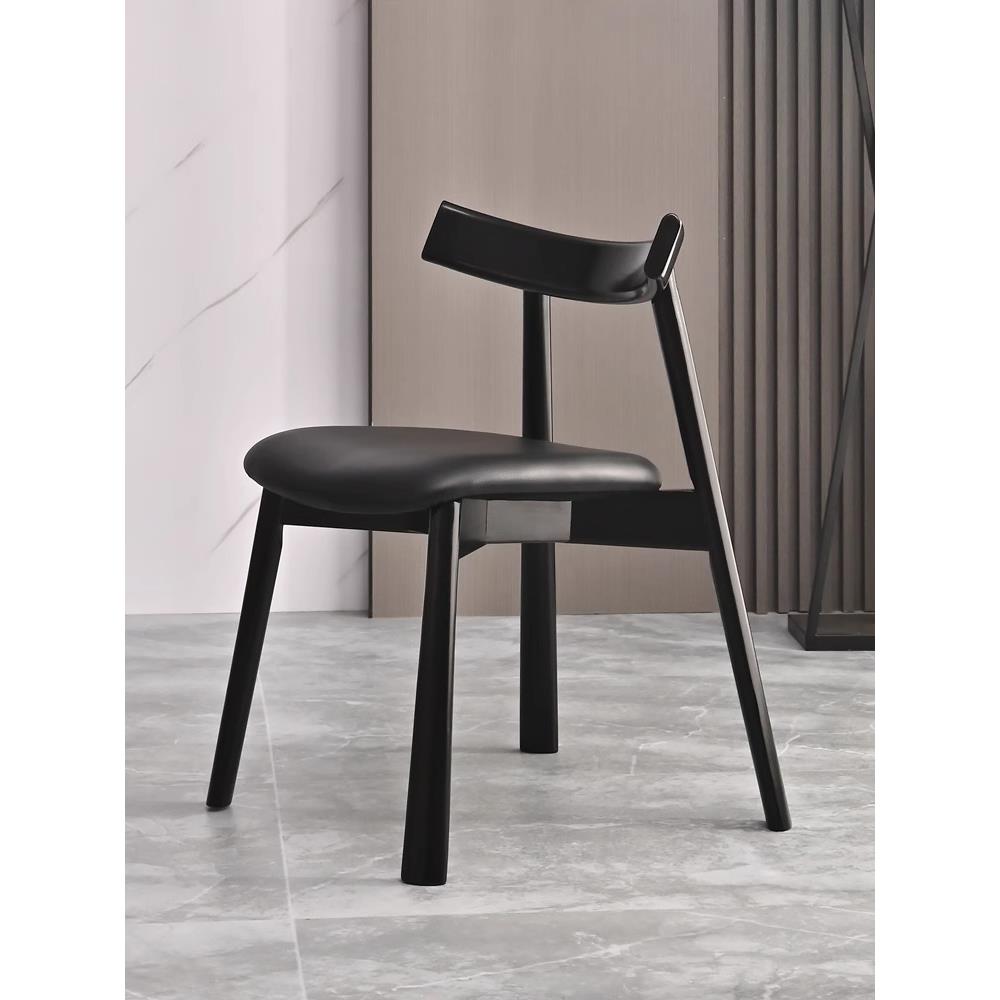 北欧实木餐椅家用意式极简椅子船桨椅简约休闲设计师洽谈2025新款