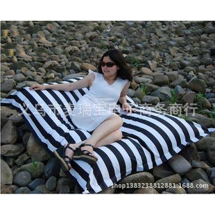 黑色条纹 棉布 懒人沙发 豆袋 休息椅子时尚舒适 阳台喝茶椅