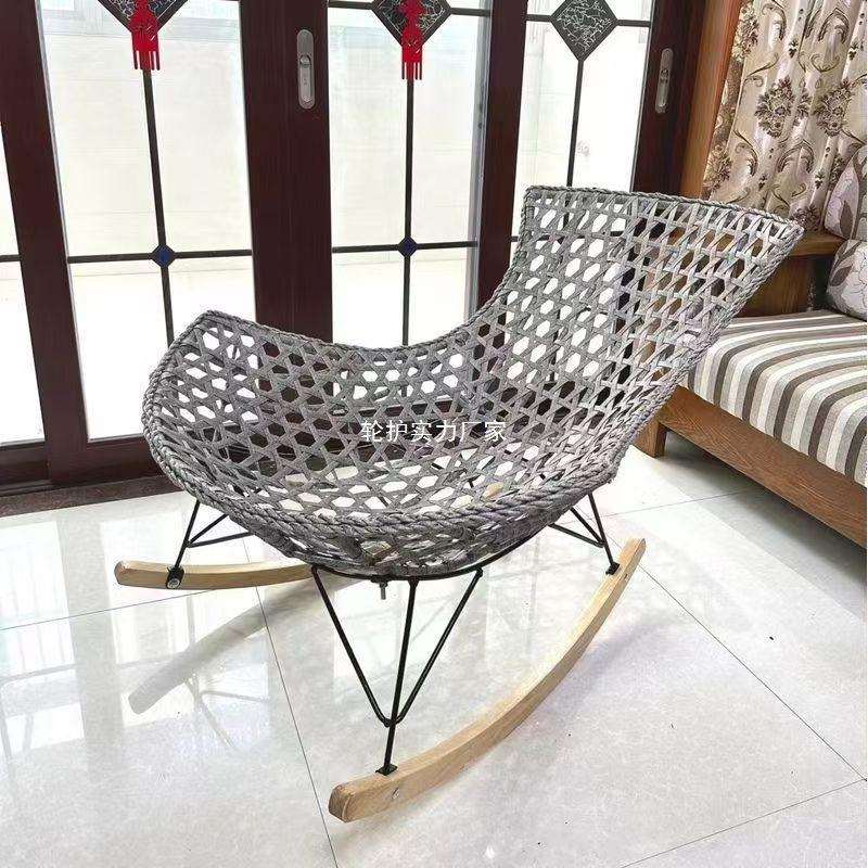 复古摇摇椅家用阳台休闲单人椅懒人沙发摇椅成人躺椅夏季户外藤椅