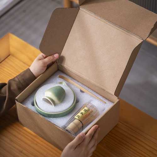 抹茶碗八件套 跨境带嘴陶瓷茶具配件茶筅立套组日式茶道宋代点茶
