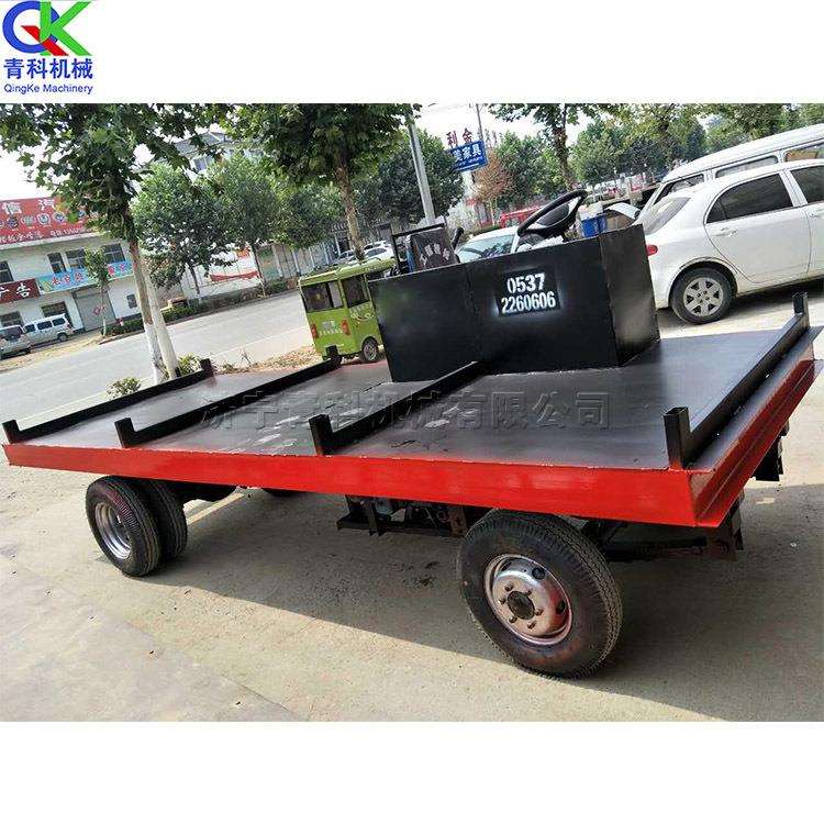 10吨平板挂车 四轮转向平板车 重钢型拖板车 超低平板车