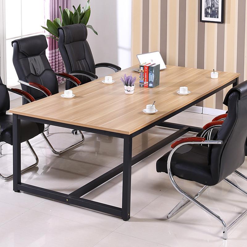 办公室小型会议桌长桌子简约现代4人-6人2米长方形大型简易长条桌