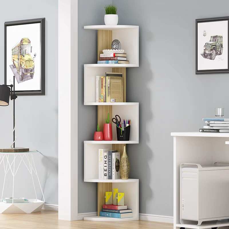 收纳架储物架书架转角柜墙角柜子三角形拐角置新品落地墙角柜书柜