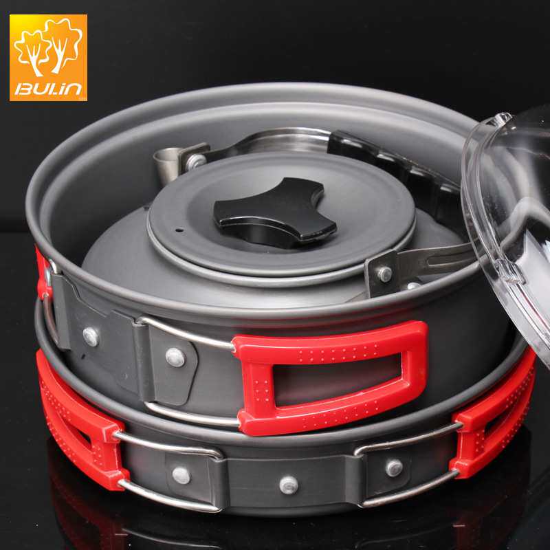 步林户外C2(2-3人)野营野炊烧烤不粘套锅 便携炊具餐具锅具户外锅