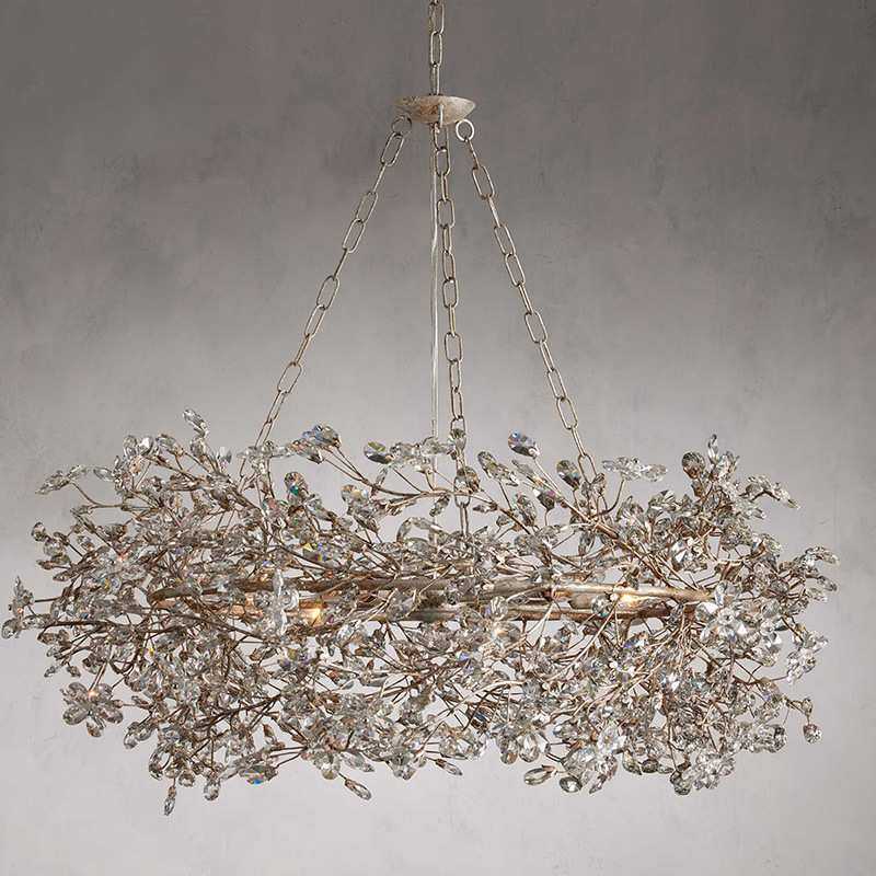 美式乡村复古蒲公英树枝水晶客厅萤火虫灯展厅餐厅宴会厅装饰吊灯