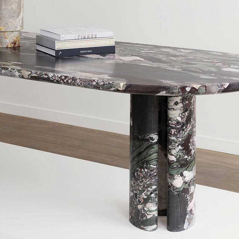 意式极简轻奢天然大理石餐桌台面茶几家用客厅酒店别墅饭台边几台