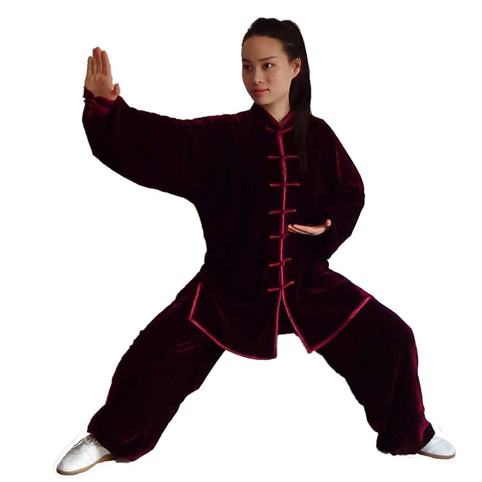 代发货  秋冬金丝绒太极服加厚四方立绒武术服表演服男女款