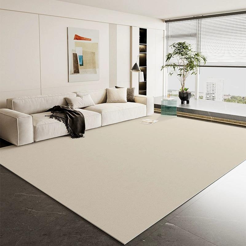 奶油风地毯客厅茶几毯家用纯色防水卧室床边垫pvc可擦免洗地垫子