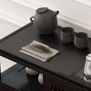 新中式实木茶水柜家用烧水柜自动上水乌金石茶台柜小型茶桌餐边柜