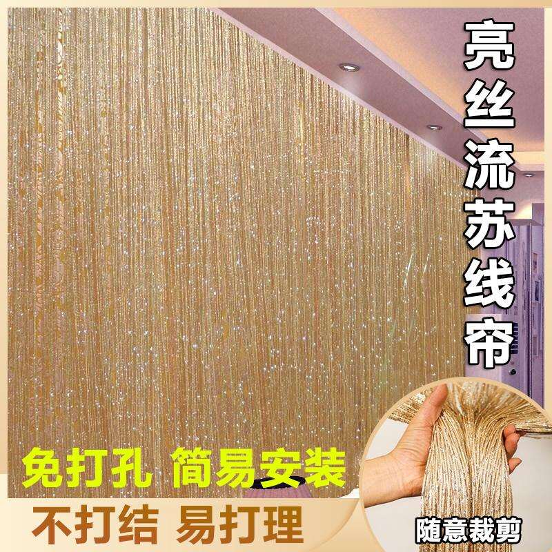 珠帘流苏X婚庆线吊悬挂隔断帘卧室线帘2023年新款门帘子免打孔