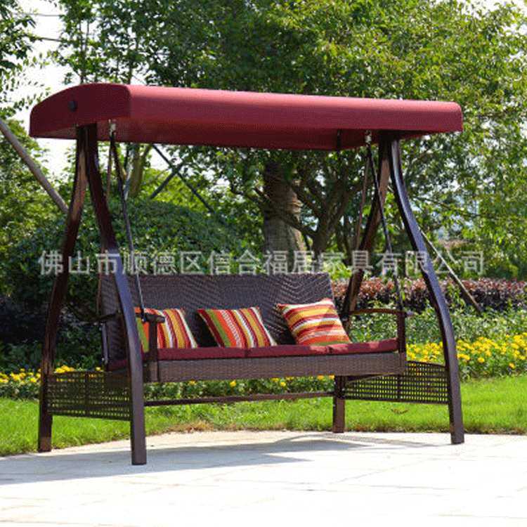 田园公园室外户外秋千吊椅 经济型红豆摇椅 阳台吊椅源头厂家