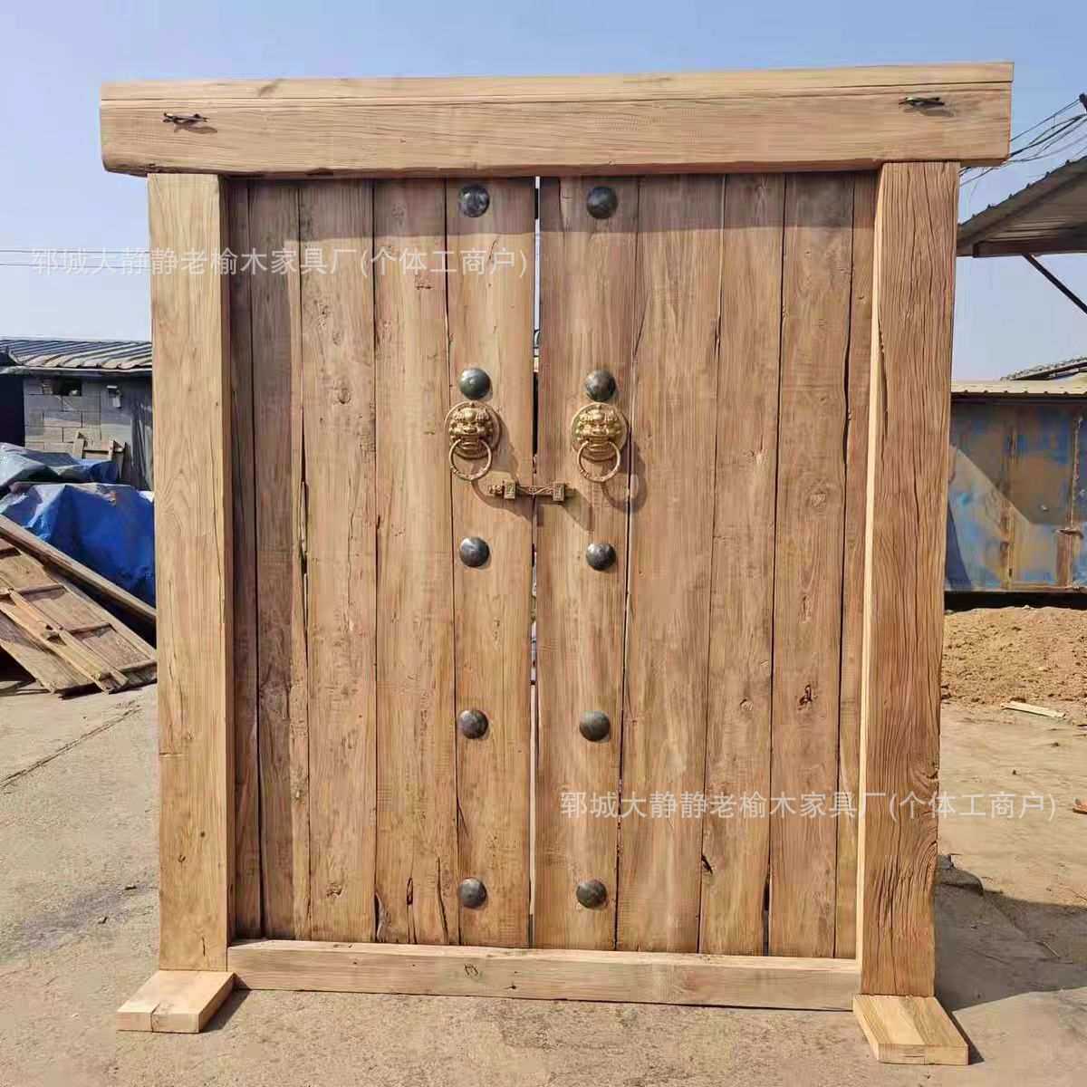 乡村庭院双开门农村自建房别墅实木大门新中式家用四合院入户木门