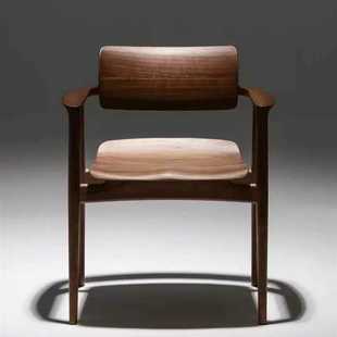 北美黑胡桃木实木椅川上餐椅书桌椅榫卯结构靠背家用简约办公椅子