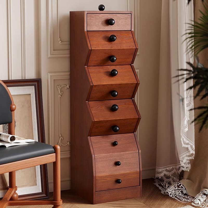大司马法式复中古斗柜设计师客厅卧室靠墙储物柜极窄五斗柜收纳柜